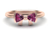 Custom Made Rose Gold Pink Tourmaline Bow Ring - Bow Tie Ring - Custom Made - Bostonian Jewelers Boston Jewelers