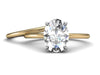 Oval Solitaire Slim Band - Custom Engagement Ring Thin Band - Bostonian Jewelers Boston Jewelers