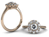 Diamond Cluster Ring Victorian Art Deco Rose Gold