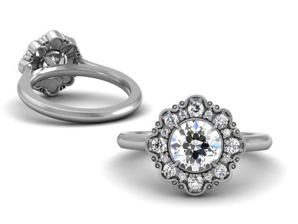 Bostonian Charlotte - Unique Vintage Setting - Custom Engagement Ring - Boston Jeweler