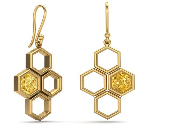 Honeycomb Drop Earrings