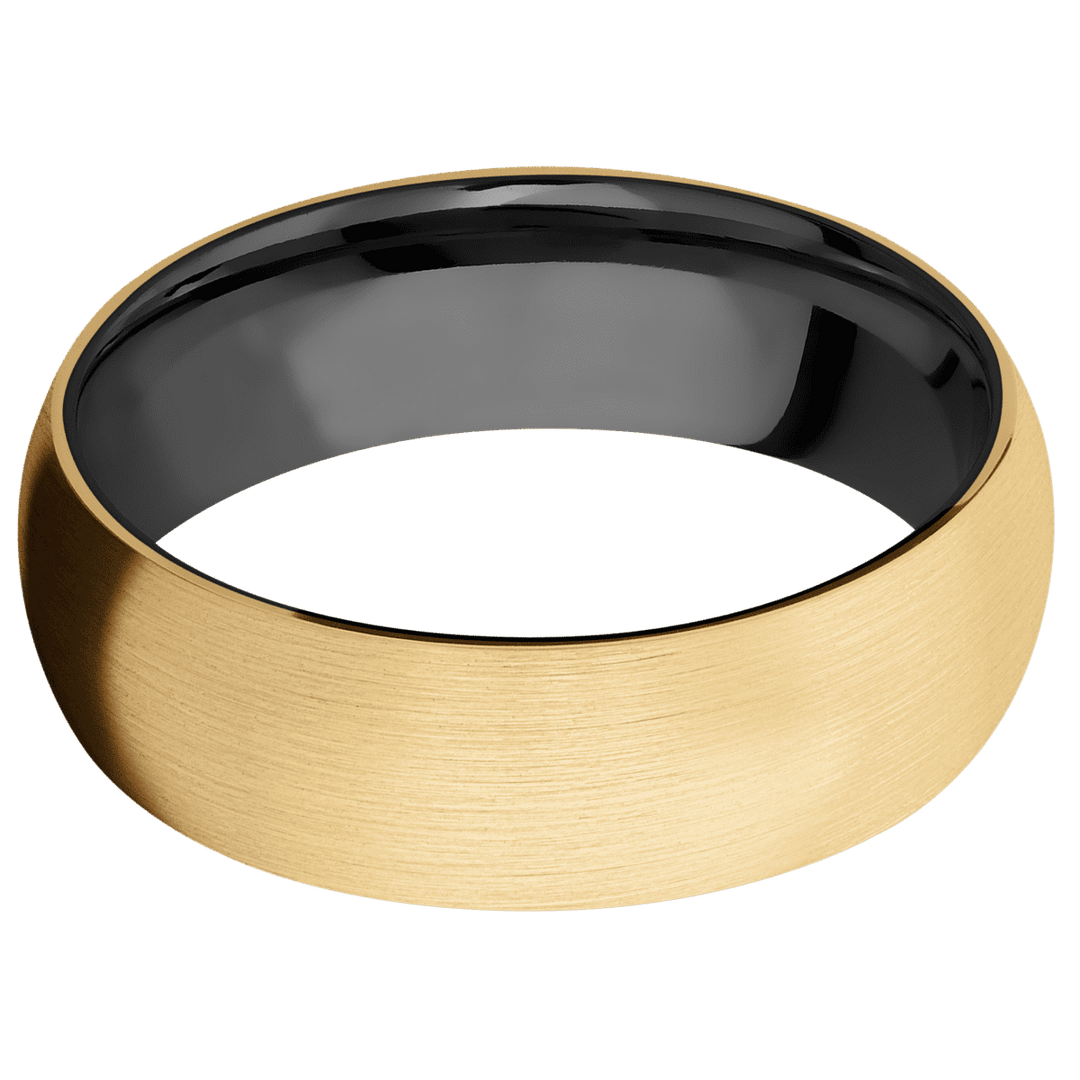 10K Yellow Gold + Satin Finish + Zirconium
