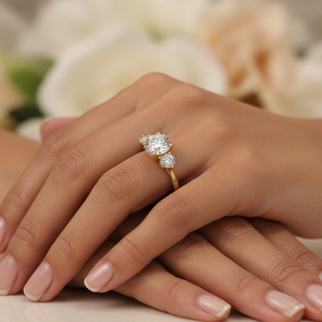 The Bostonian Three Stone Ring