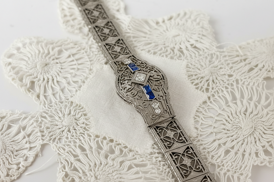 Art Deco Diamond and Sapphire Bracelet