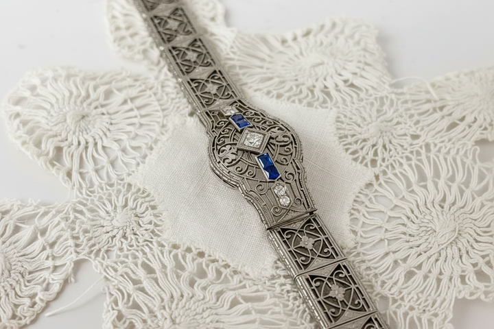 Art Deco Diamond and Sapphire Bracelet