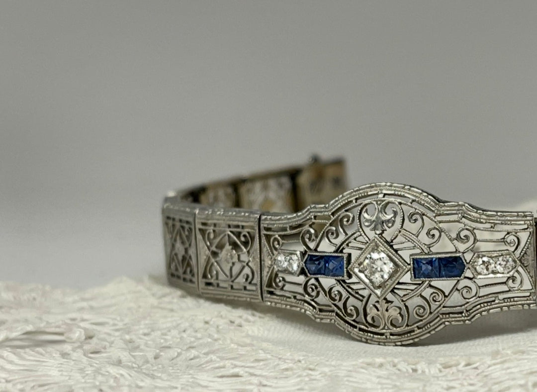 Art Deco Diamond and Sapphire Bracelet