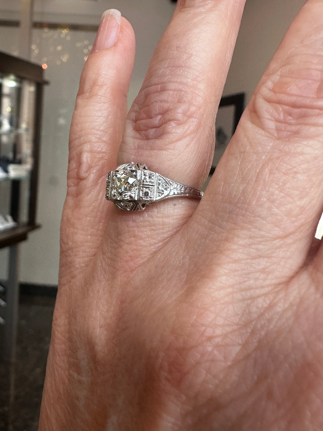 Art Deco Diamond Engagement Ring