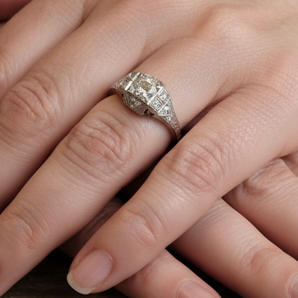 Art Deco Diamond Engagement Ring