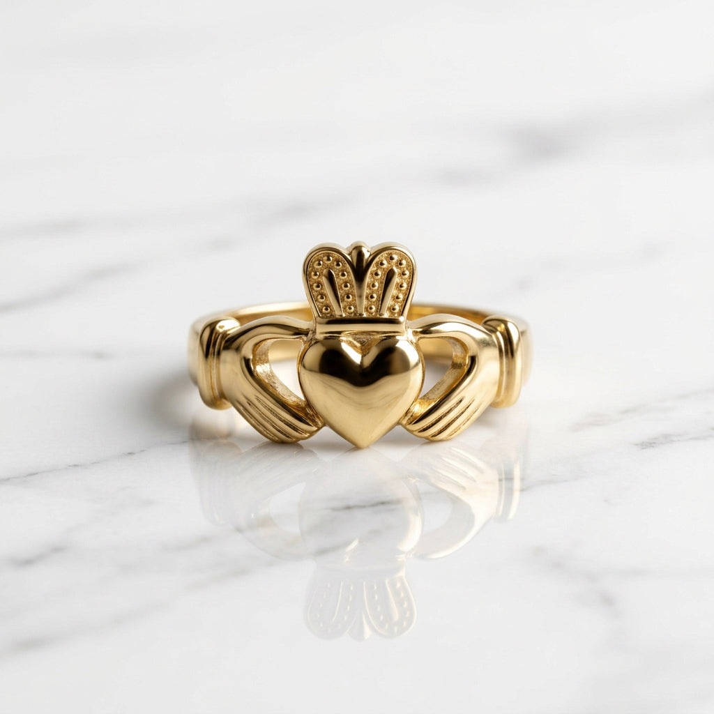 Men's Solid Gold Claddagh Ring | Traditional Irish Wedding Band