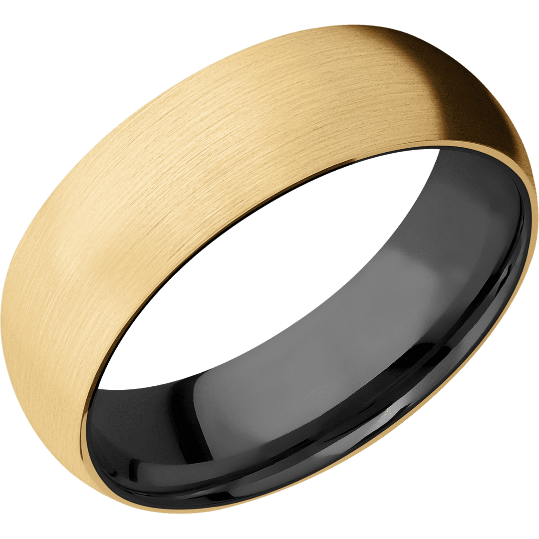 10K Yellow Gold + Satin Finish + Zirconium
