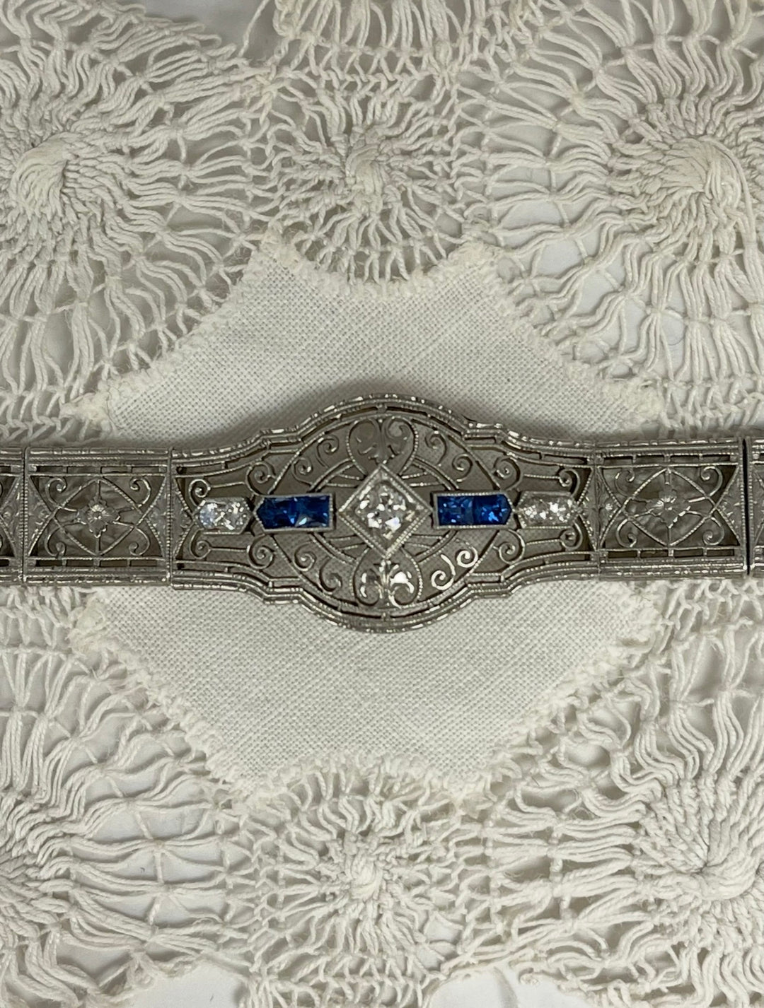 Art Deco Diamond and Sapphire Bracelet