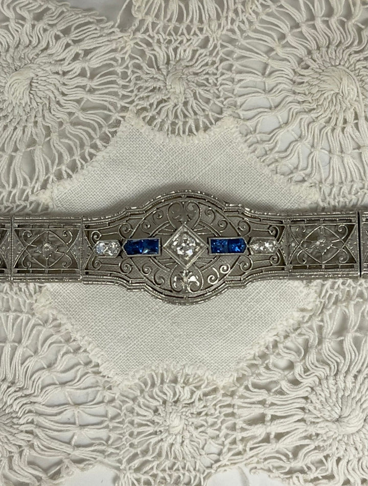 Art Deco Diamond and Sapphire Bracelet