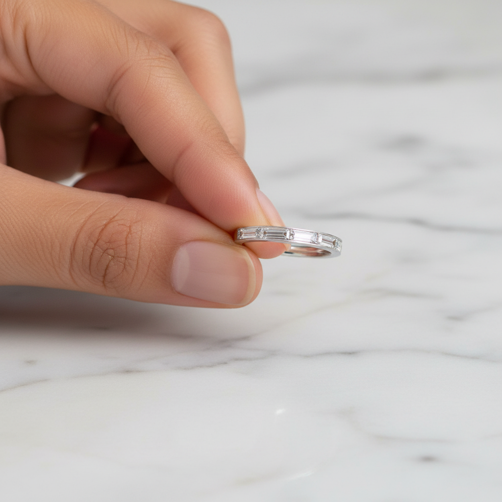 Baguette Channel Eternity Band