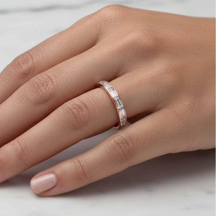 Baguette Channel Eternity Band