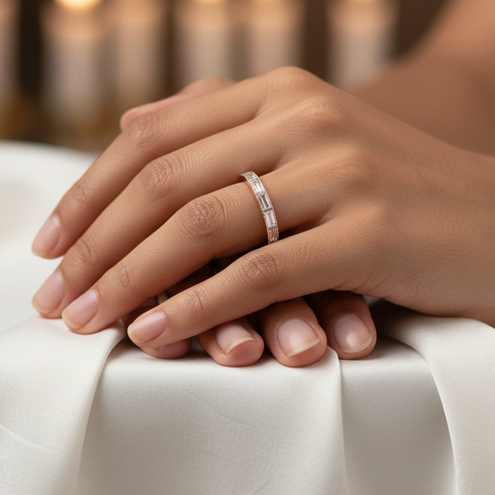 Baguette Channel Eternity Band