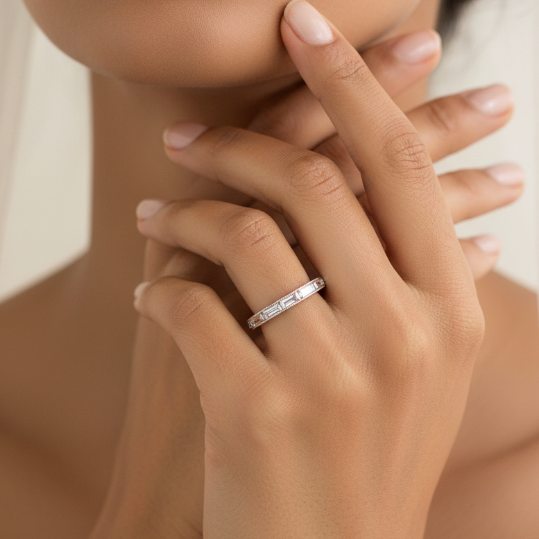 Baguette Channel Eternity Band