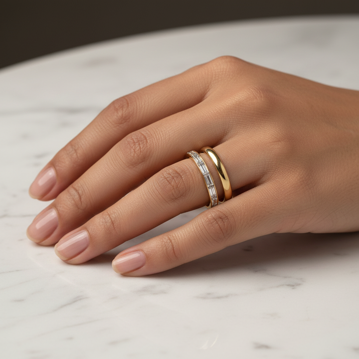 Baguette Channel Eternity Band