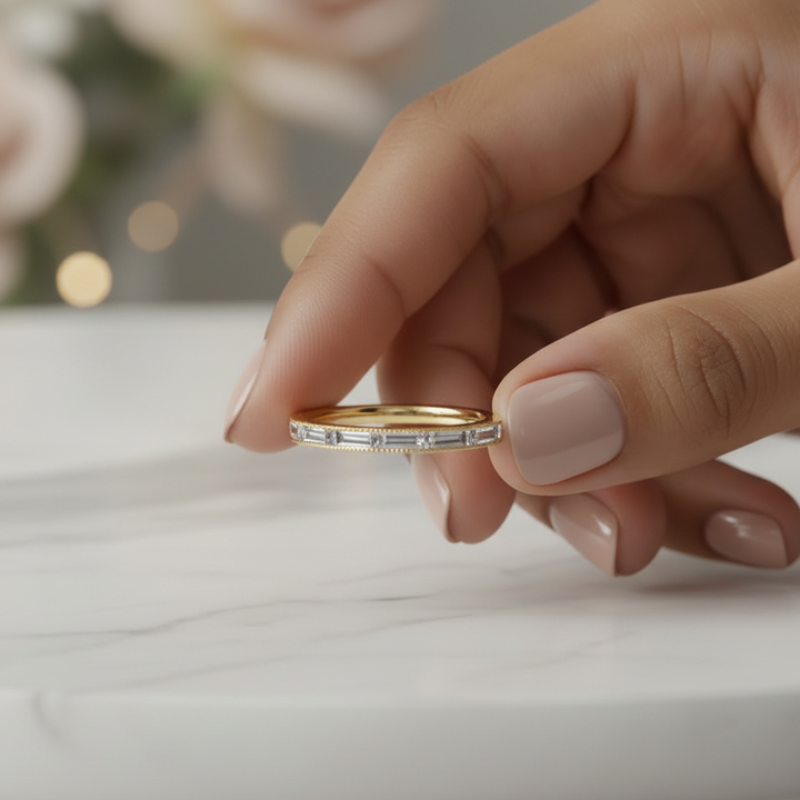 Baguette Channel Eternity Band