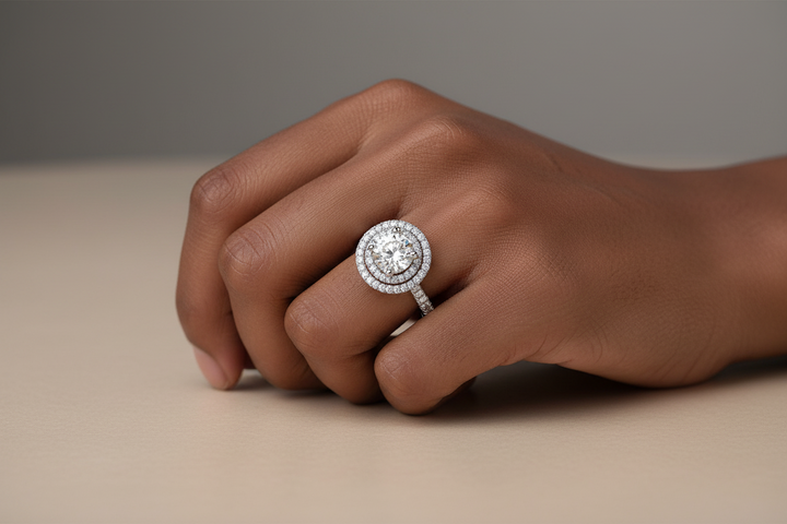 Bostonian Claire - Double Halo Engagement Ring