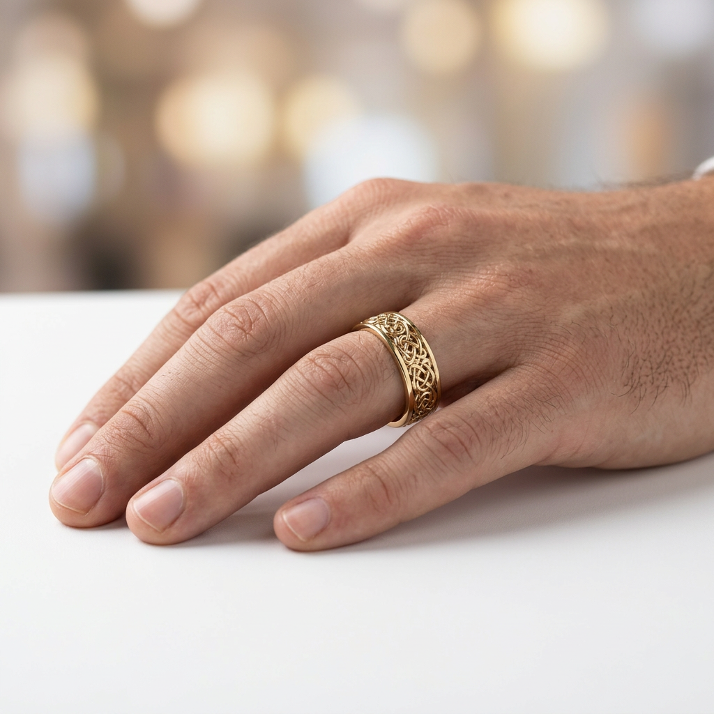 Rohan’s Tangle: Men's Celtic Knotted Wedding Band | Bostonian Jewelers