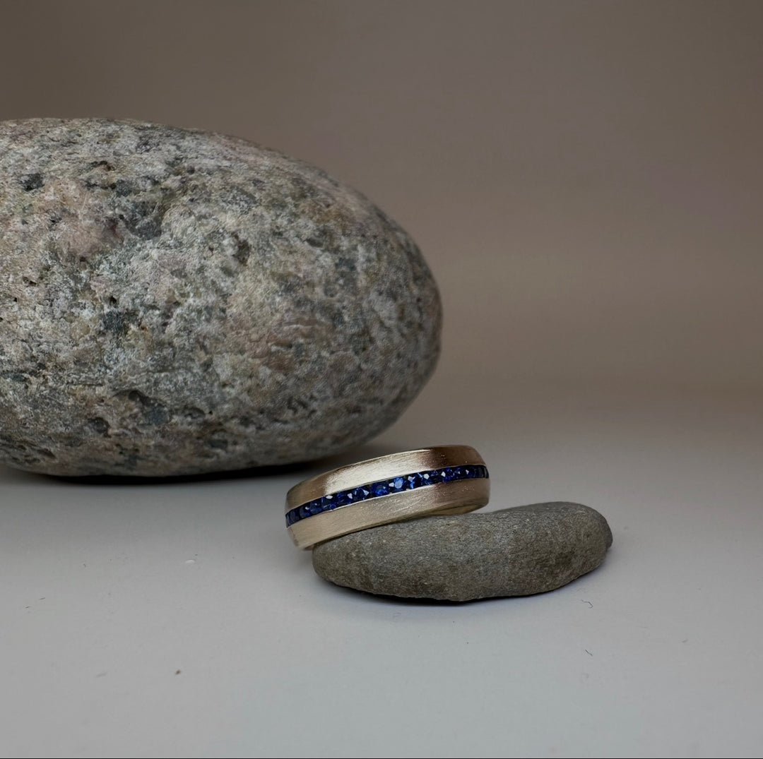 Sapphire Channel Eternity Band