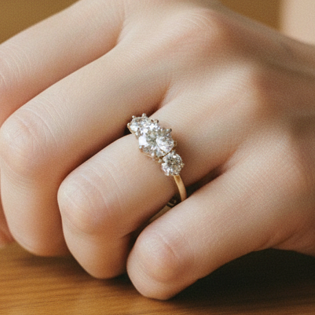 The Vintage - Bostonian Three Stone Ring