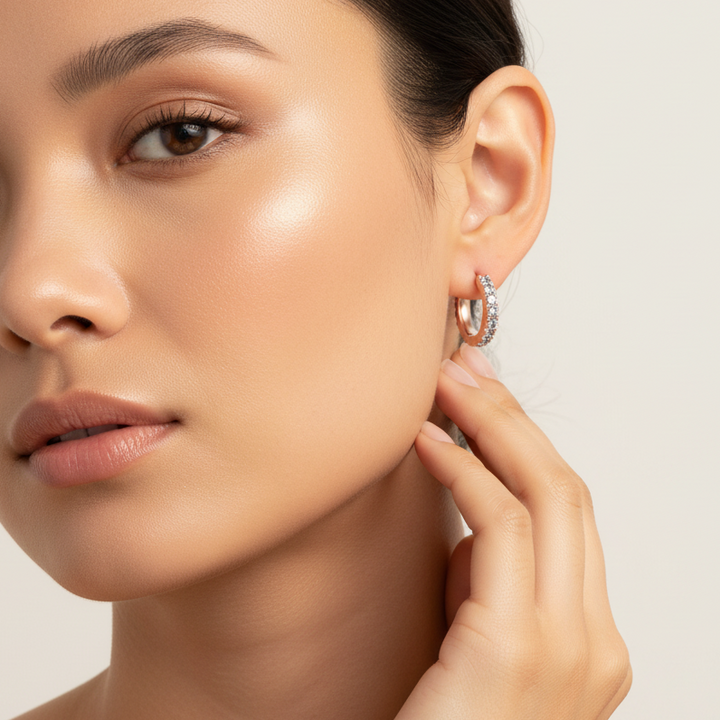 Hayden Classic Diamond Hoop Earring