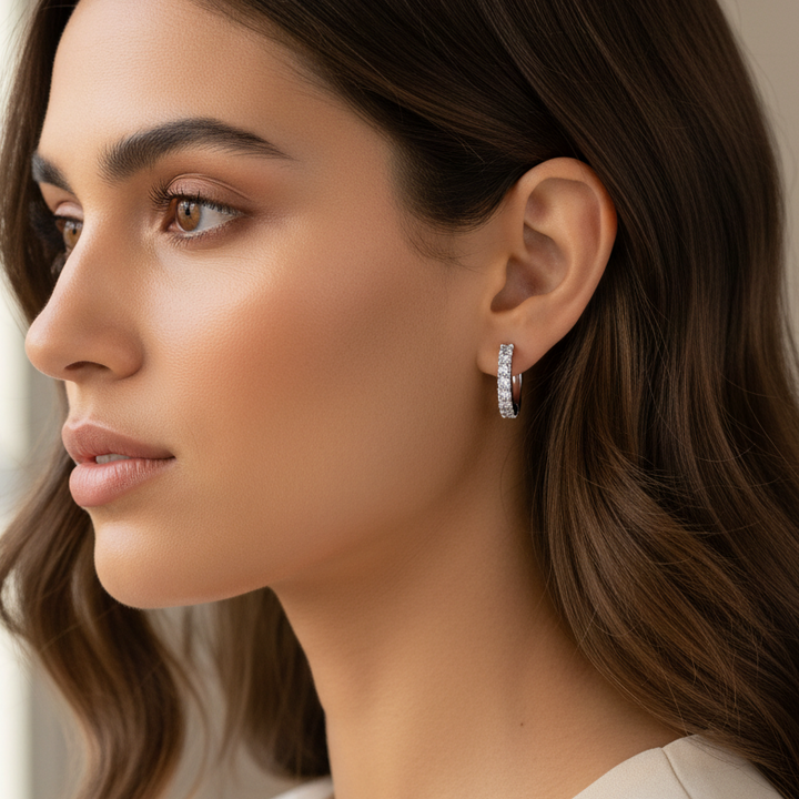 Hayden Classic Diamond Hoop Earring