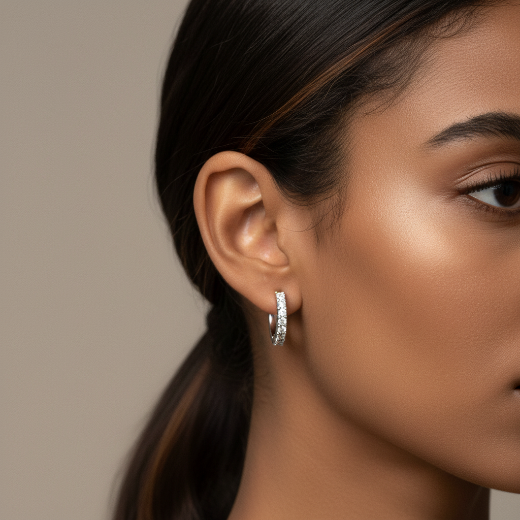 Hayden Classic Diamond Hoop Earring