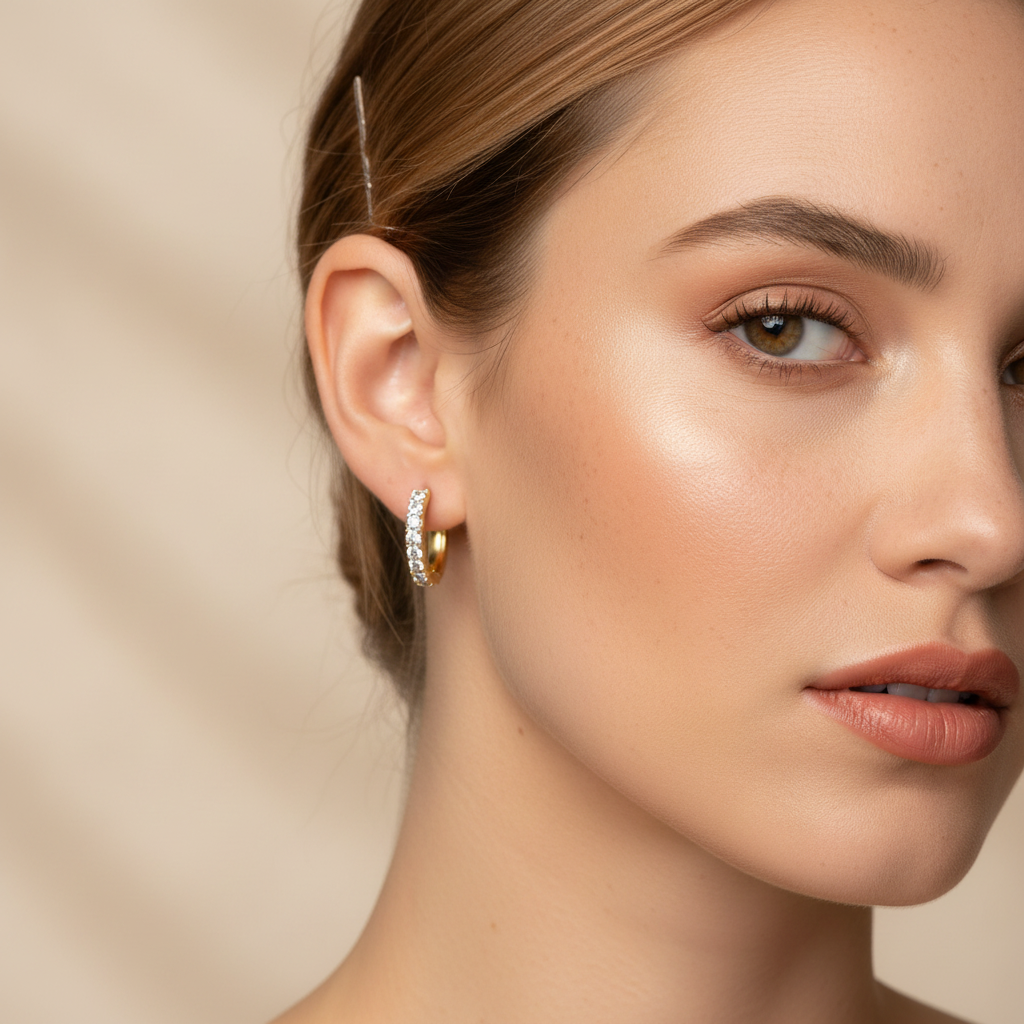Hayden Classic Diamond Hoop Earring