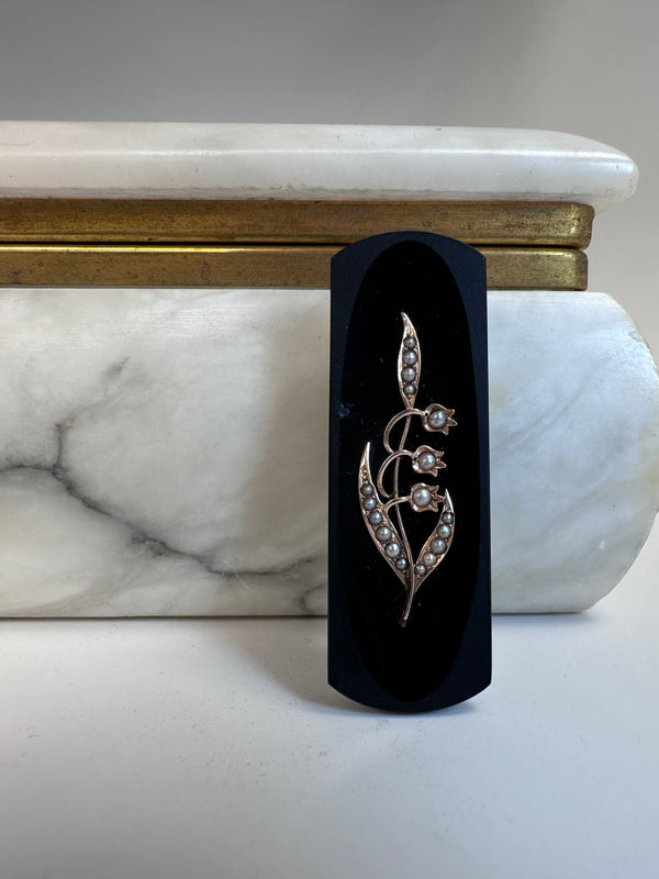 Carved Black Onyx Pendant/Brooch