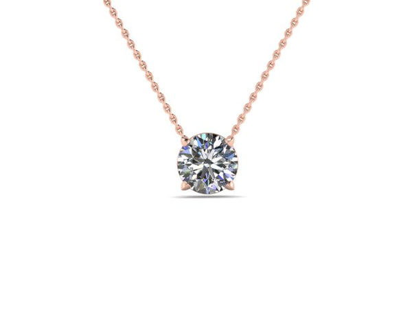 Radiance Solitaire Round Lab Diamond Necklace