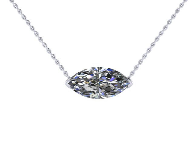 Radiance Solitaire Marquis Lab-Grown Diamond Necklace