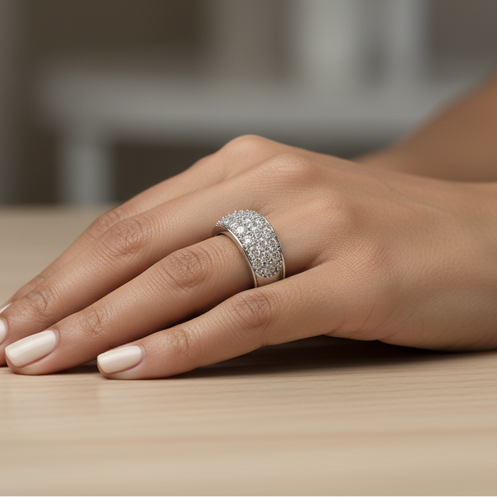 Platinum pave diamond band 