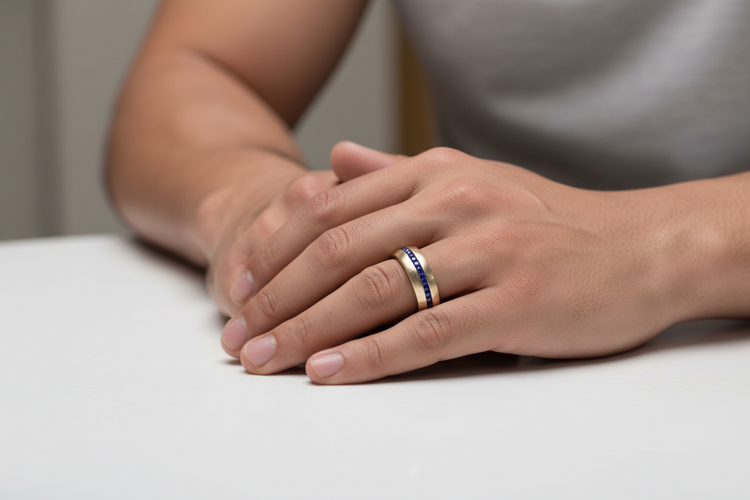 Sapphire Channel Eternity Band
