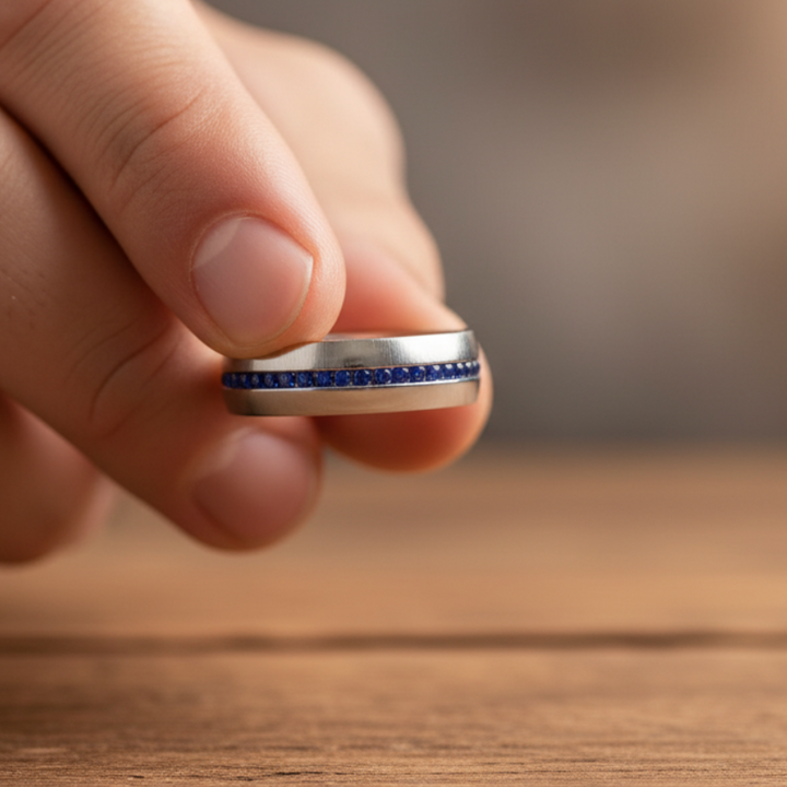 Sapphire Channel Eternity Band