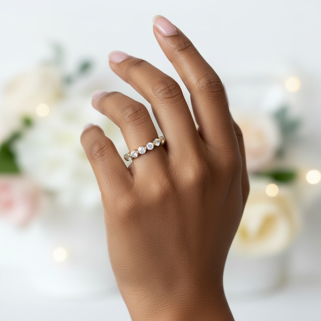 Single Prong Diamond Eternity Band