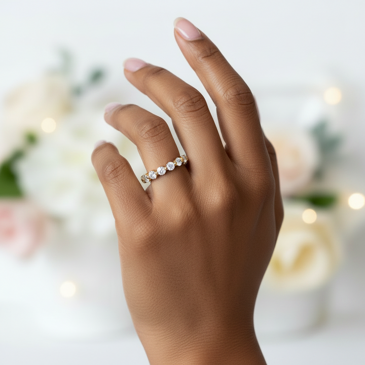 Single Prong Diamond Eternity Band