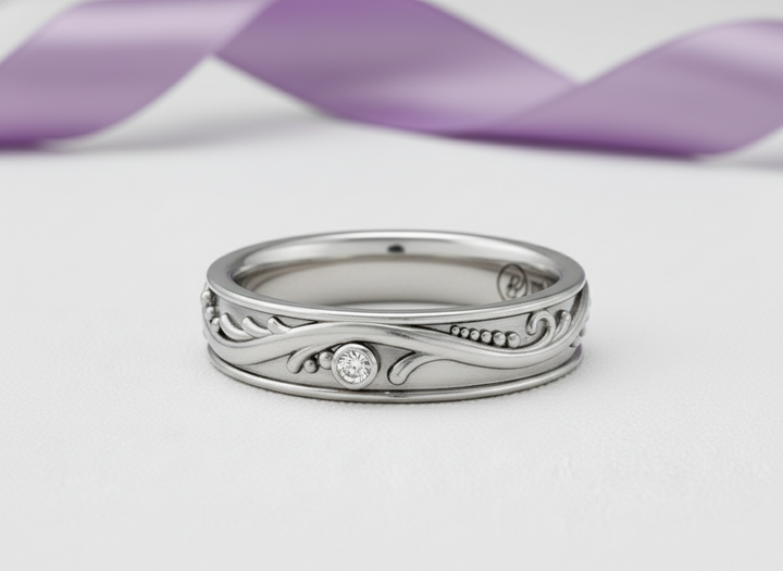 Bostonian Vines Band - 14k White Gold