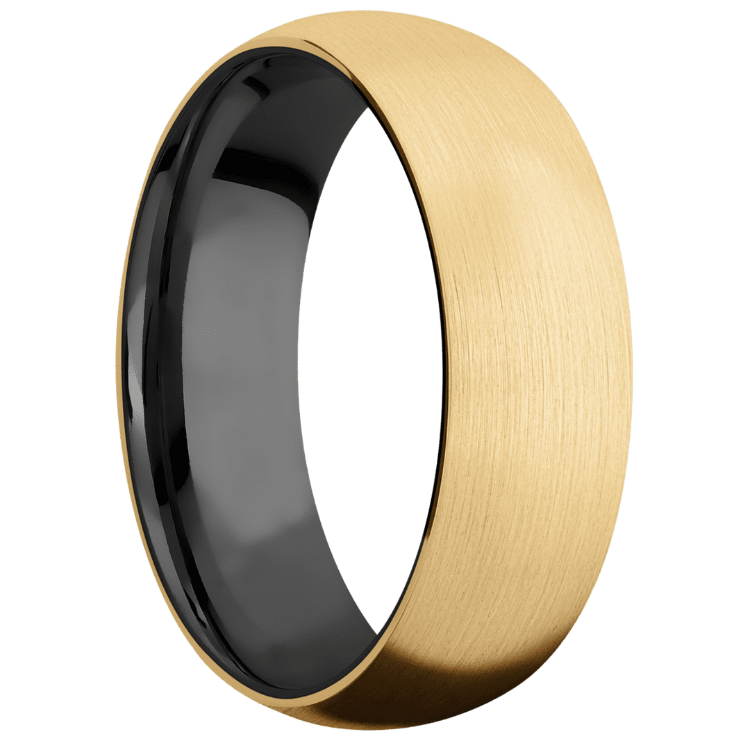 10K Yellow Gold + Satin Finish + Zirconium