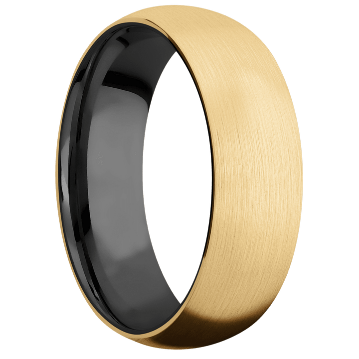 10K Yellow Gold + Satin Finish + Zirconium