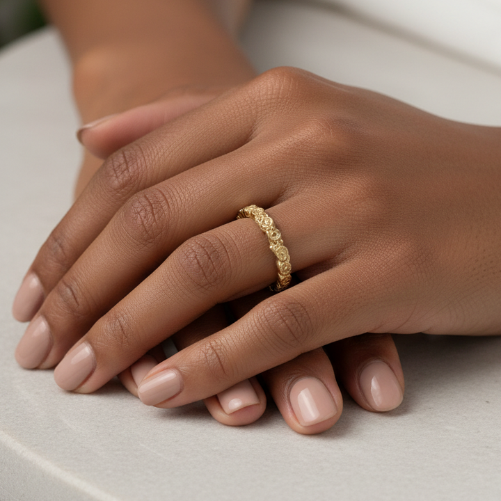 Blossom Floral Eternity Wedding Band