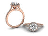 Bostonian Adrainne - Custom Engagement Ring - Rose Gold Pave Setting - Bostonian Jewelers Boston Jewelers Boston Jewelers