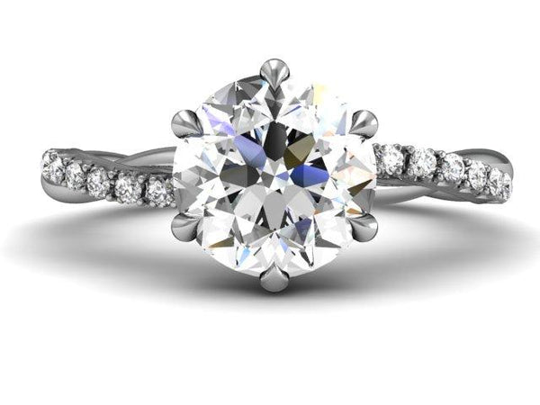 Unique Twist Diamond Setting - Custom Engagement Rings - Bostonian Jewelers Boston Jewelers