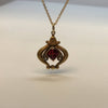 Victorian Garnet And Seed Pearl Pendant Necklace