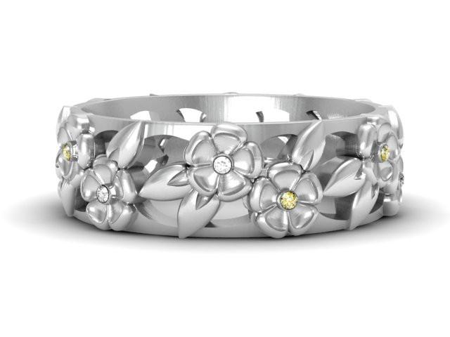 Unique Yellow Diamond and White Diamond Ring Unique Boston Jewelers
