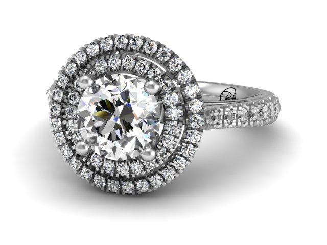 Double Halo Diamond Engagement Ring - Custom Design Boston - Boston Jewelers