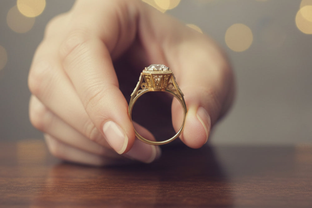 Vintage Style Engagement Ring Custom Design Boston Jewelers