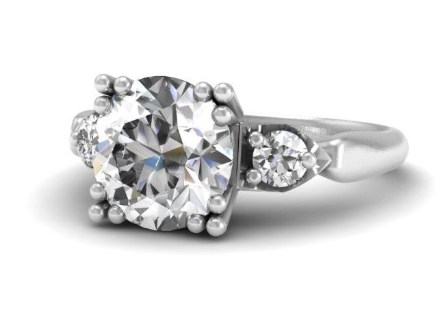 Vintage Classic Inspired Engagement Ring Custom Design Boston Jewelry