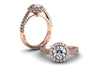 Unique Custom Engagement Ring Double Row Diamonds Band Boston Custom Design